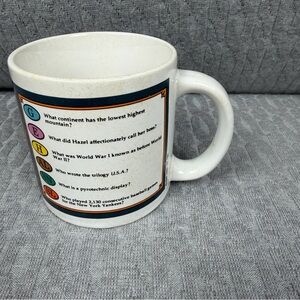 White Trivia Question Ceramic Coffee Mug with Color Accent